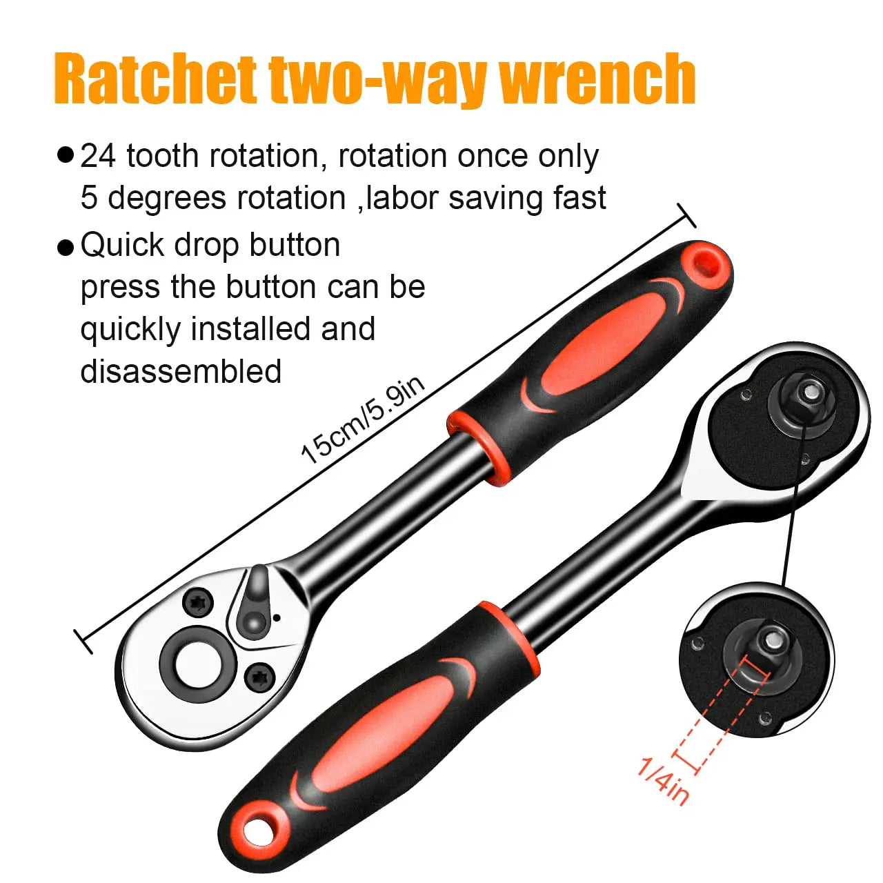 46pcs/set Drive Socket Set Ratchet Wrench Set Car