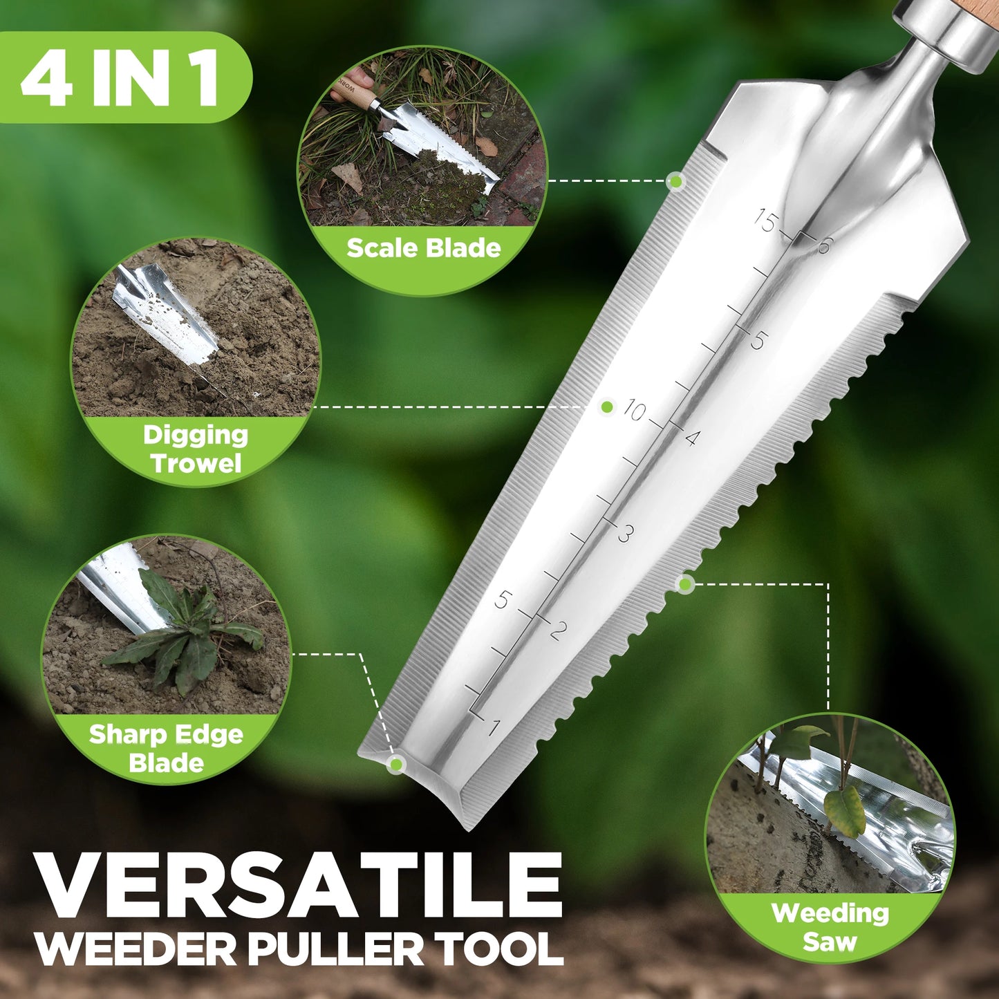 WORKPRO Garden Tool Set 3 Pcs Gardening Tools with Wood Handle.