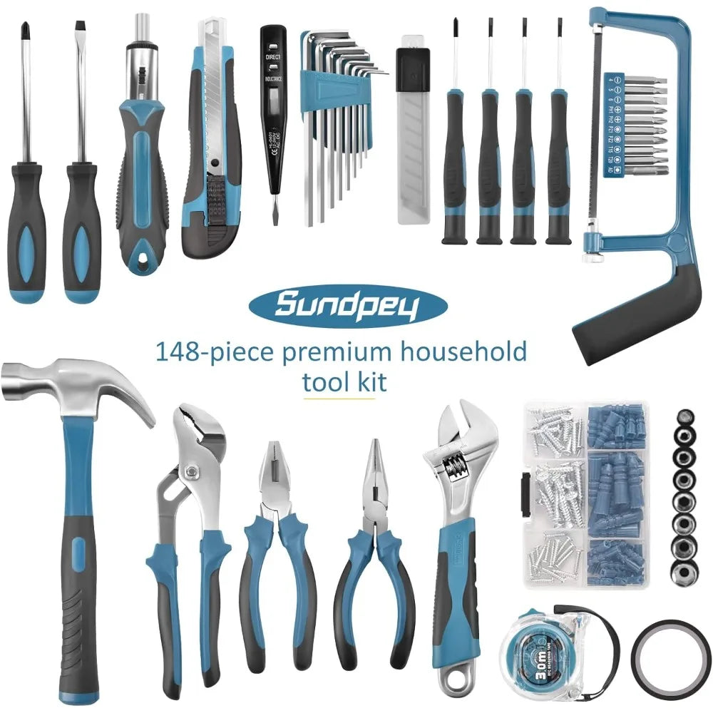 Home Tool Kit 148-Pcs-Household Basic portable Hand Repair Tool Set