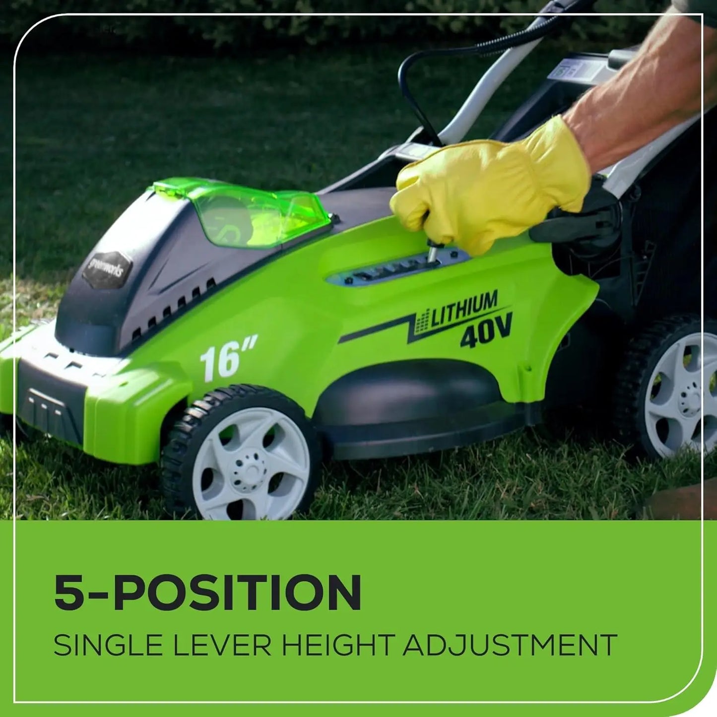 40V 16" Cordless (Push) Lawn Mower (75+ Compatible Tools) 4.0Ah Battery and Charger Included Simple Push-button Start