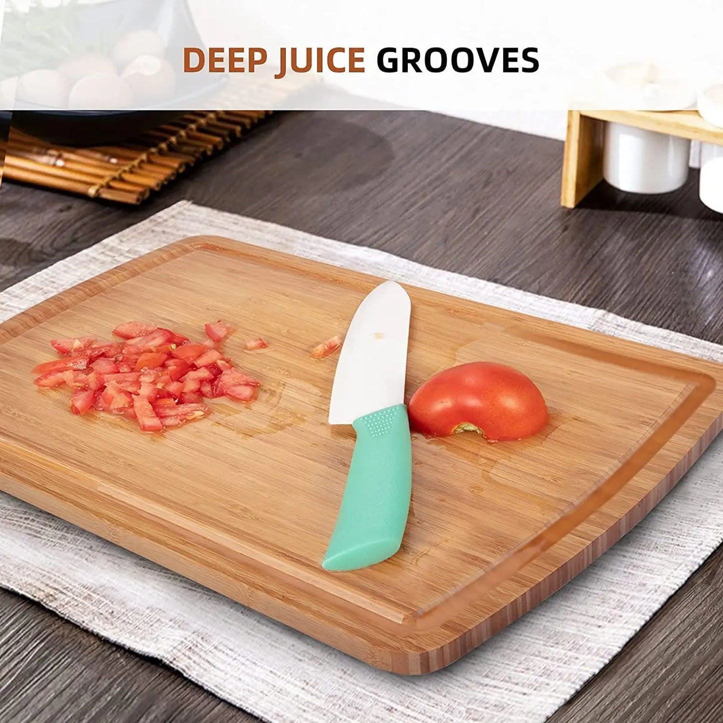 Extra Large Bamboo Wood Cutting Board 30 X 20 Inch