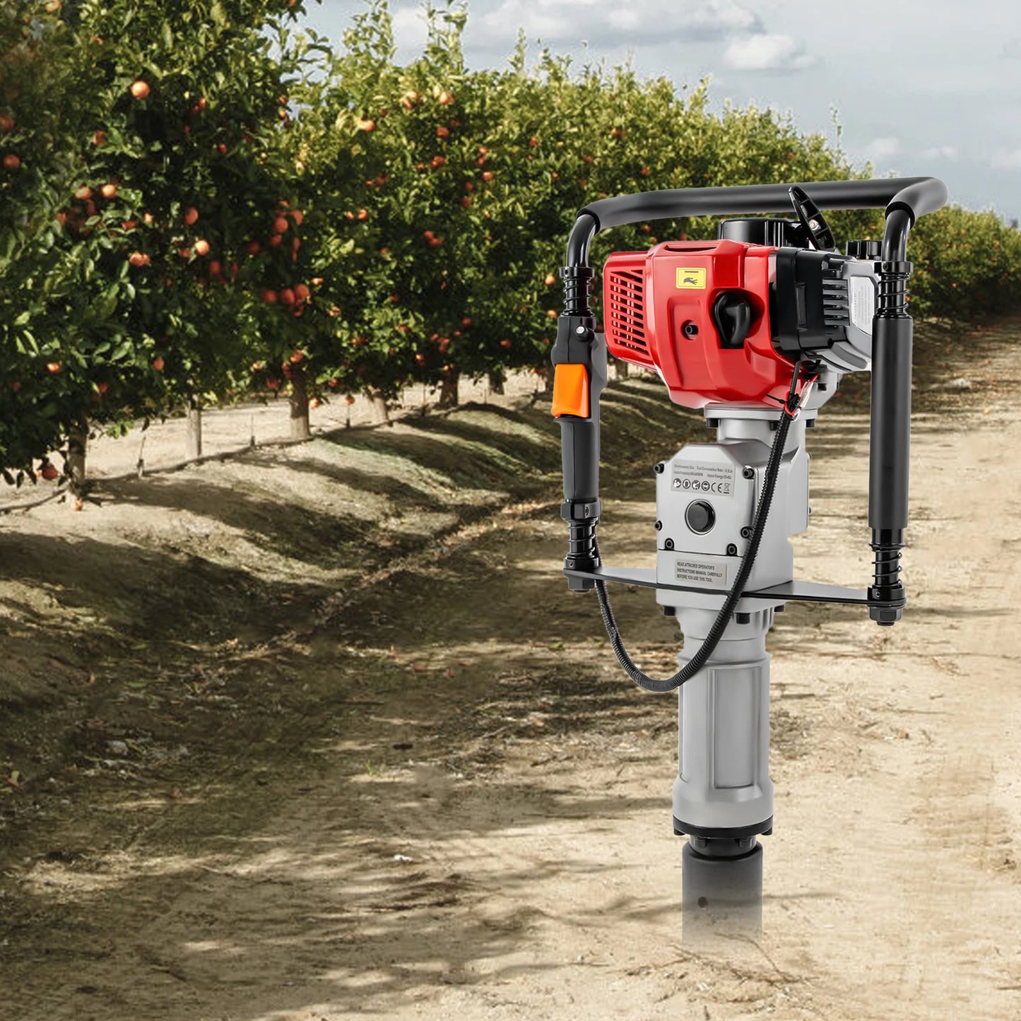 1900W Gasoline Pile Driver 52cc 2 Stroke Engine Post Driver