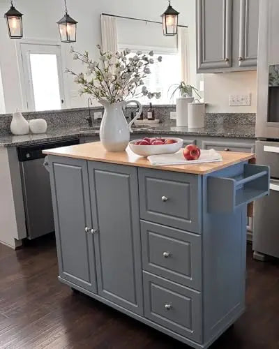 Rolling Kitchen Island with Storage Portable Kitchen Island with Drop Leaf