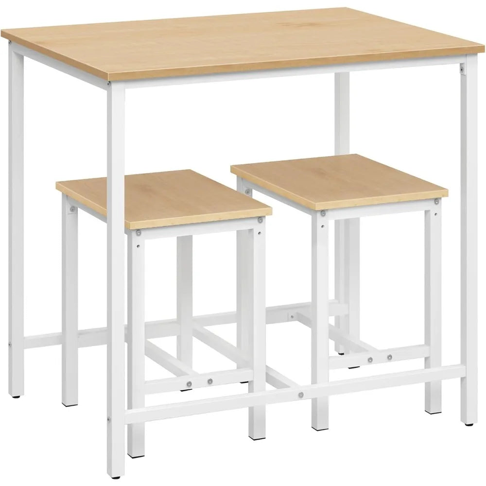 3-Piece, Kitchen Table, Space Saving Dinette for Kitchen