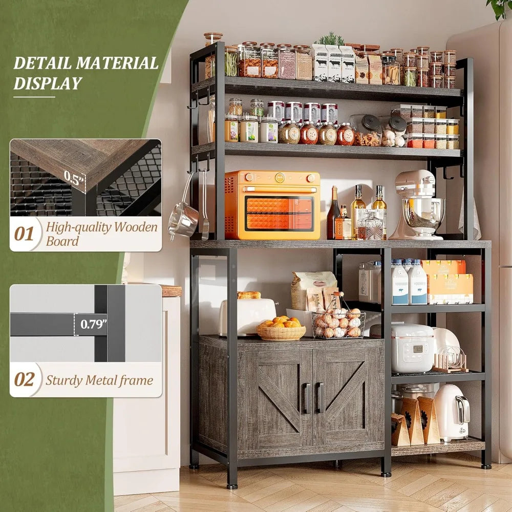 Bakers Rack for Kitchen with Storage and Large Capacity