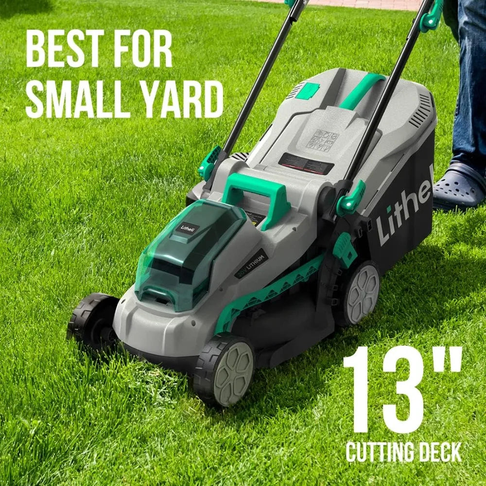 Cordless Lawn Mower 13 Inch, 5 Heights, 20V Electric Lawn Mowers