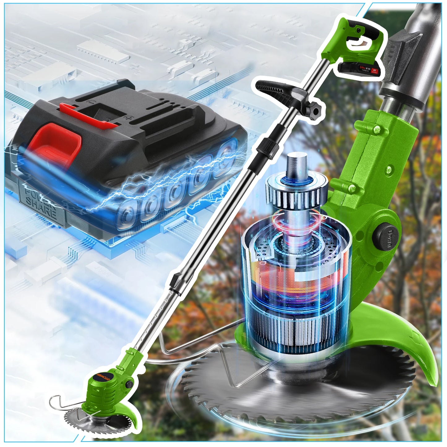 Portable Electric Lawn Mower Versatile Cordless Grass Trimmer