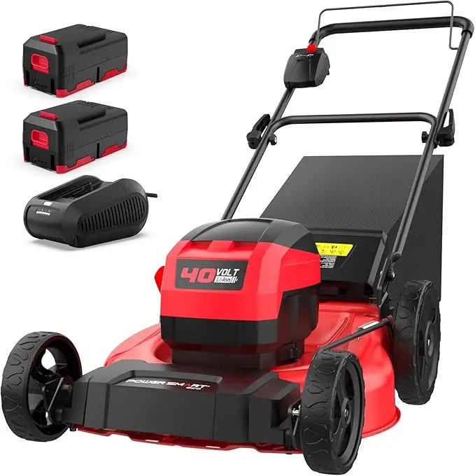 40V Cordless Lawn Mower, 3-in-1 Brushless Push Lawn Mower with 4.0Ah Battery & Charger