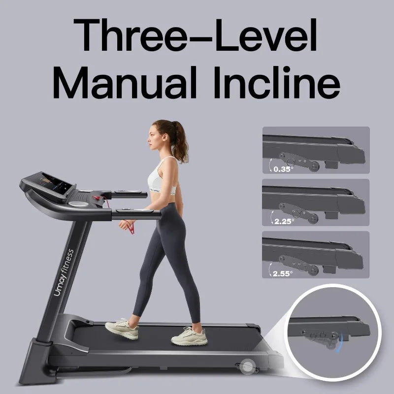 UMAY Fitness Home Folding Incline Treadmill 300 lbs Capacity