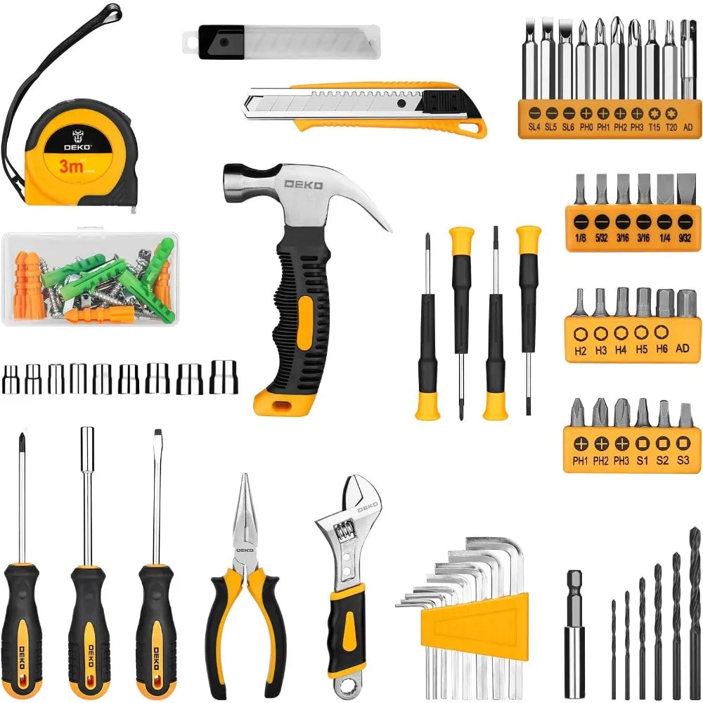Tool Set:Tool Kit with 8V Cordless Drill,Tool Box with Drill,Hand Drill Set,Home Tool Kits for House Repair,Handyman, 126 Piece