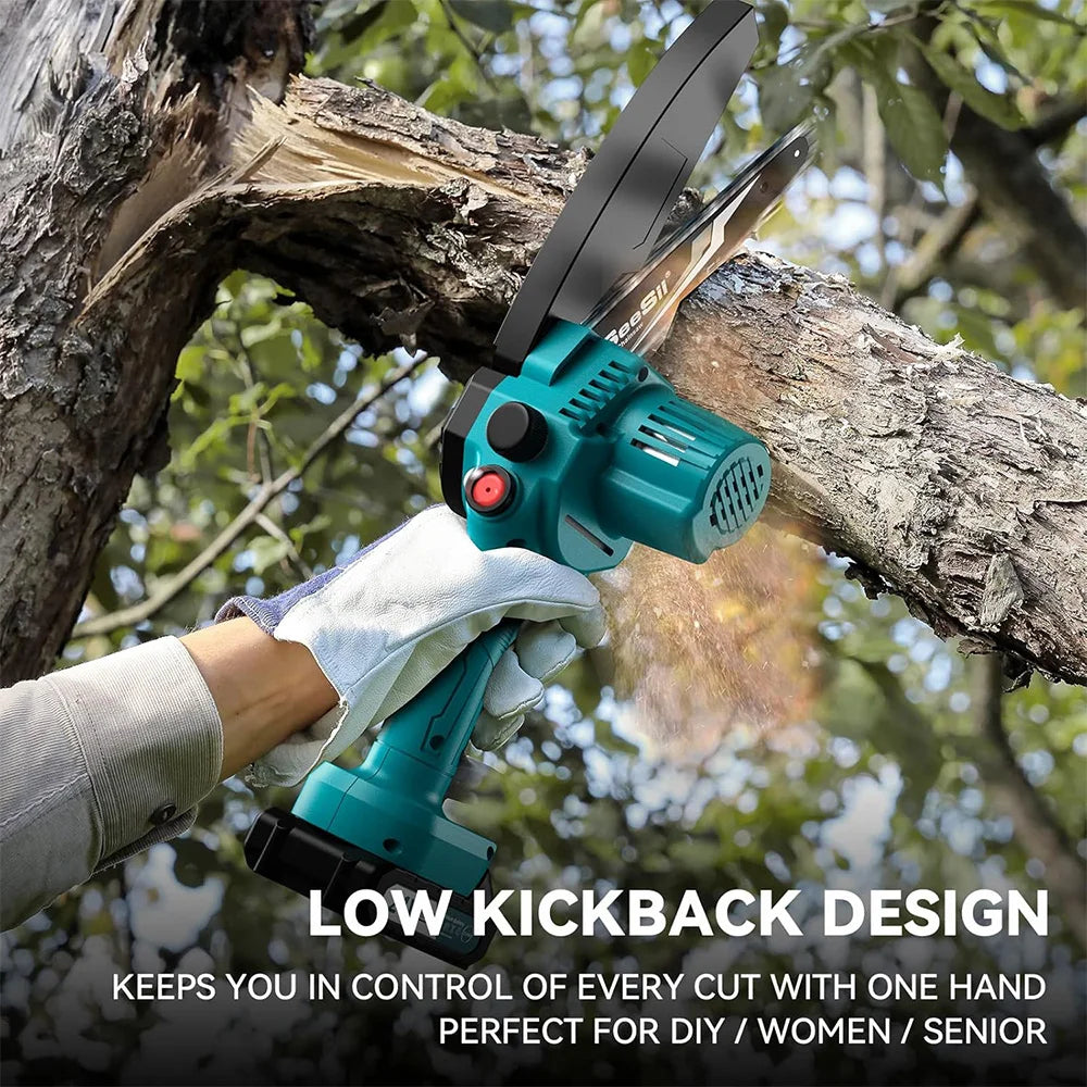 Seesii 6-inch Cordless Electric Chainsaw Rechargeable Chain saw Woodworking