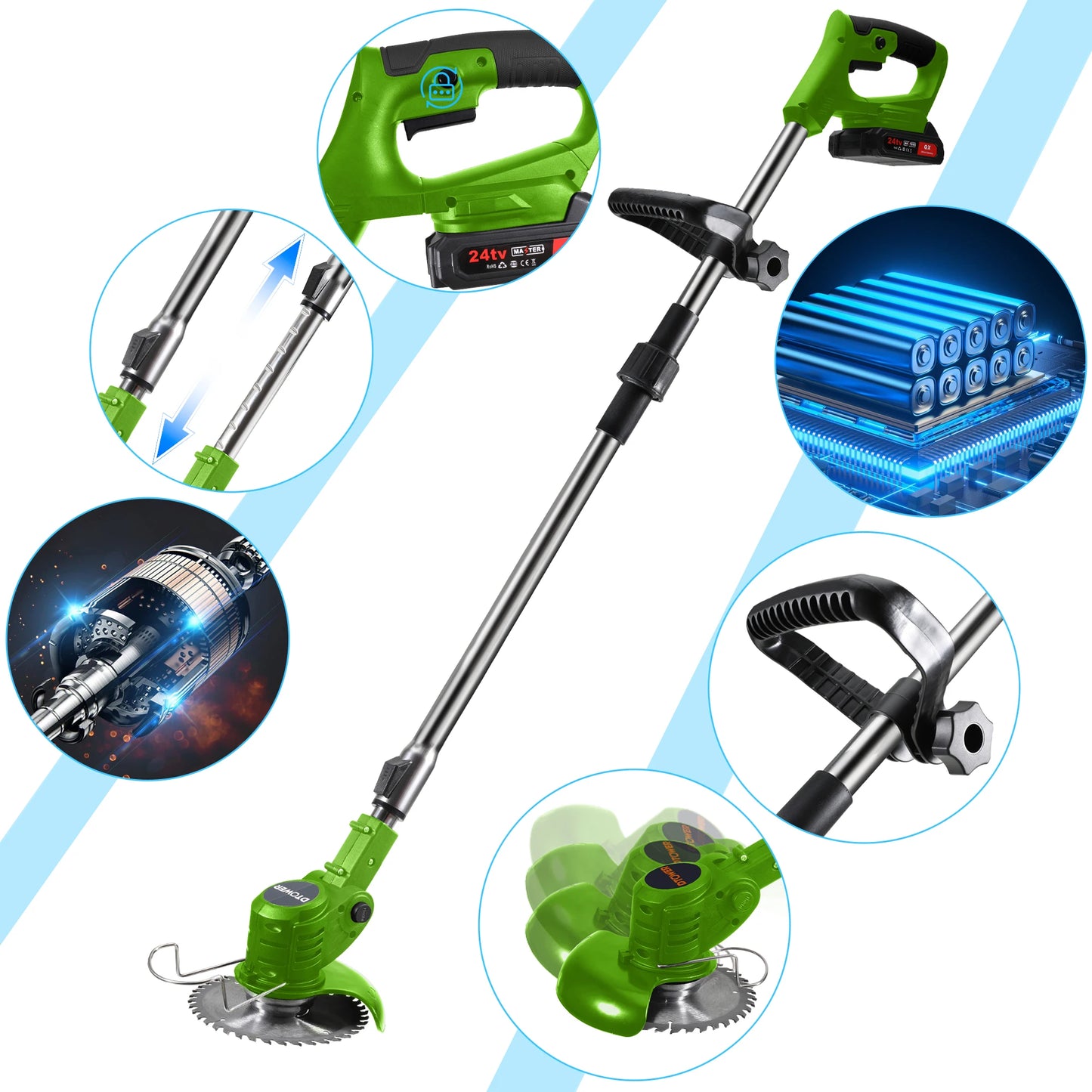 Portable Electric Lawn Mower Versatile Cordless Grass Trimmer