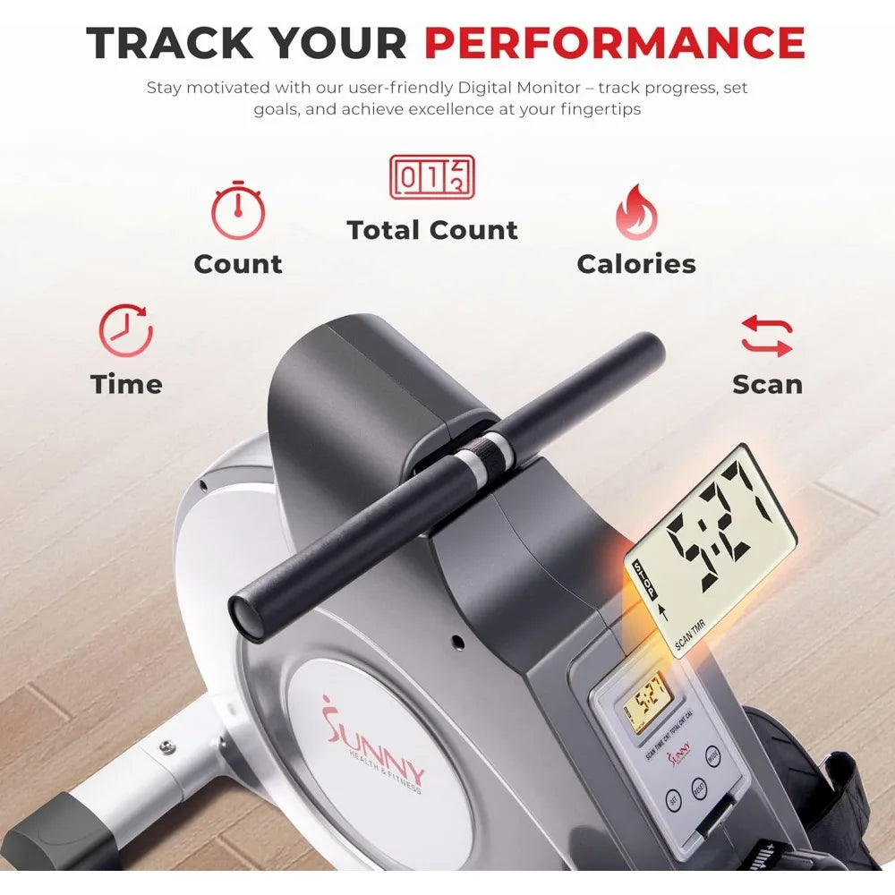 Sunny Health & Fitness Flip & Foldable Rowing Machine for Home