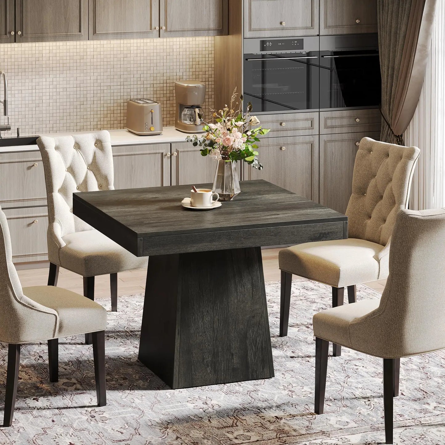 Tribesigns Square Dining Table for 4 - Modern Wooden Design