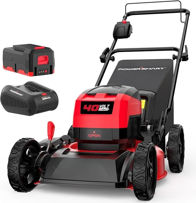 40V Cordless Lawn Mower, 3-in-1 Brushless Push Lawn Mower with 4.0Ah Battery & Charger
