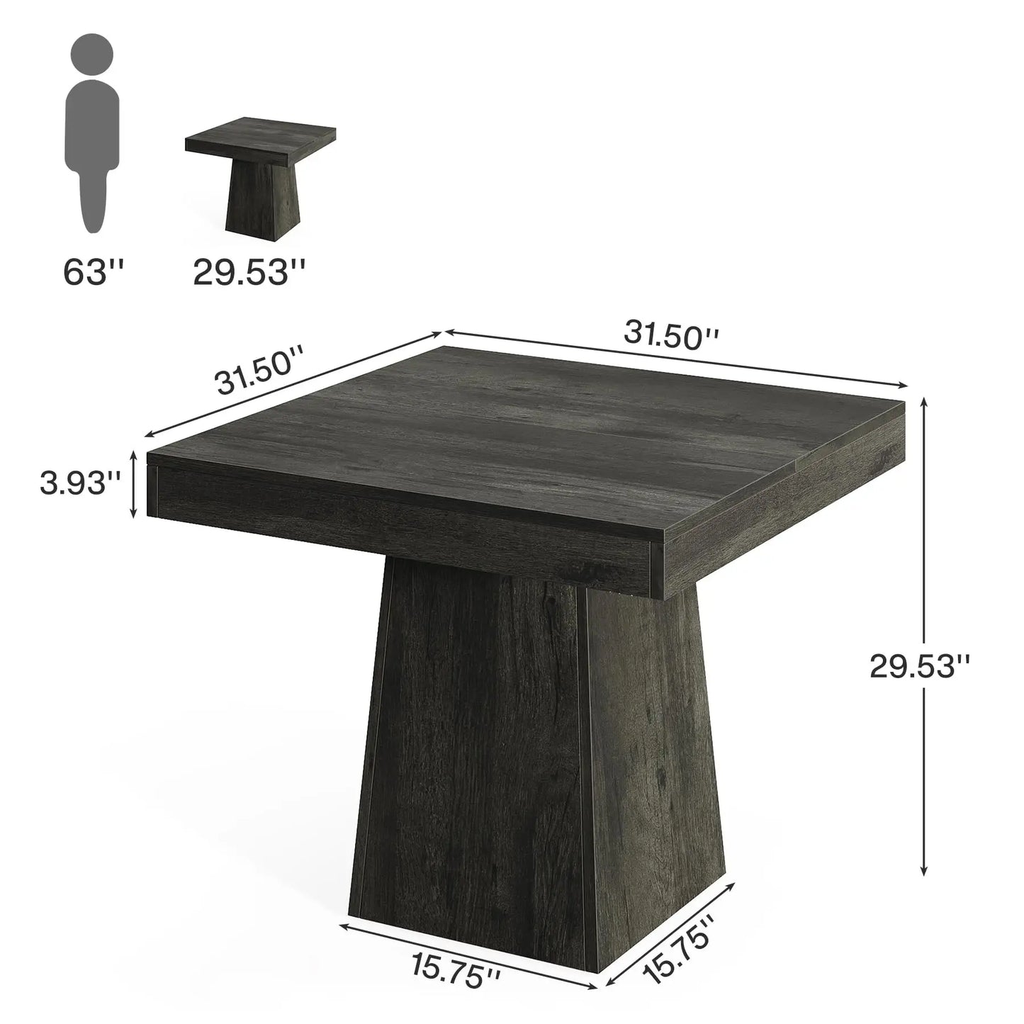 Tribesigns Square Dining Table for 4 - Modern Wooden Design