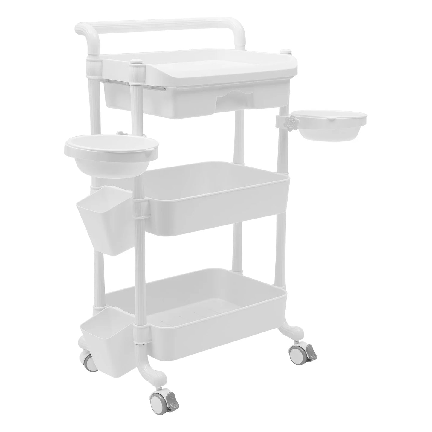 3 Tier Beauty Salon Trolley Cart Utility With Dirt Buckets