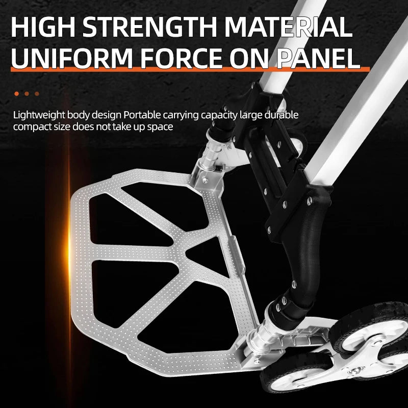 AIRAJ Aluminum Portable Folding Handcart With Ultra Quiet and Wear-Resistant Wheels