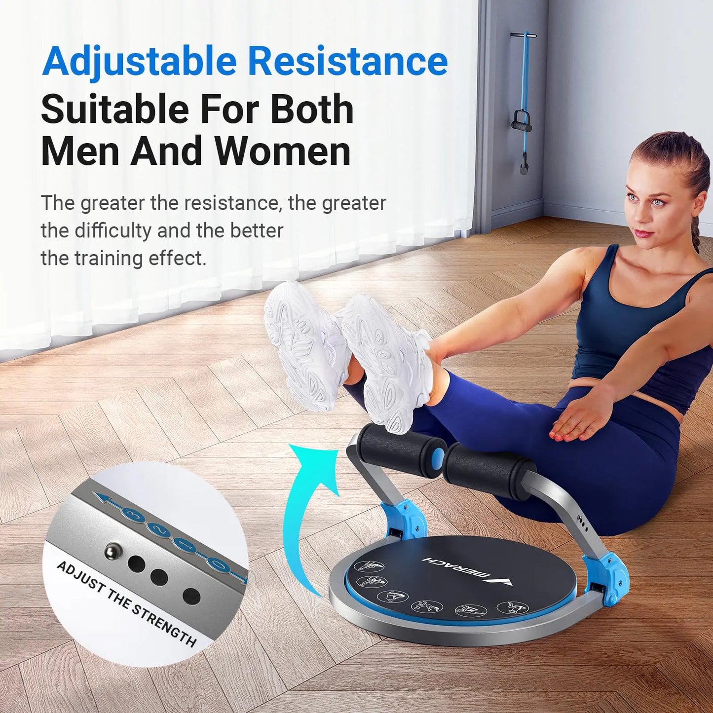 MERACH AB Workout Equipment Adjustable Resistance Sit Up Machine