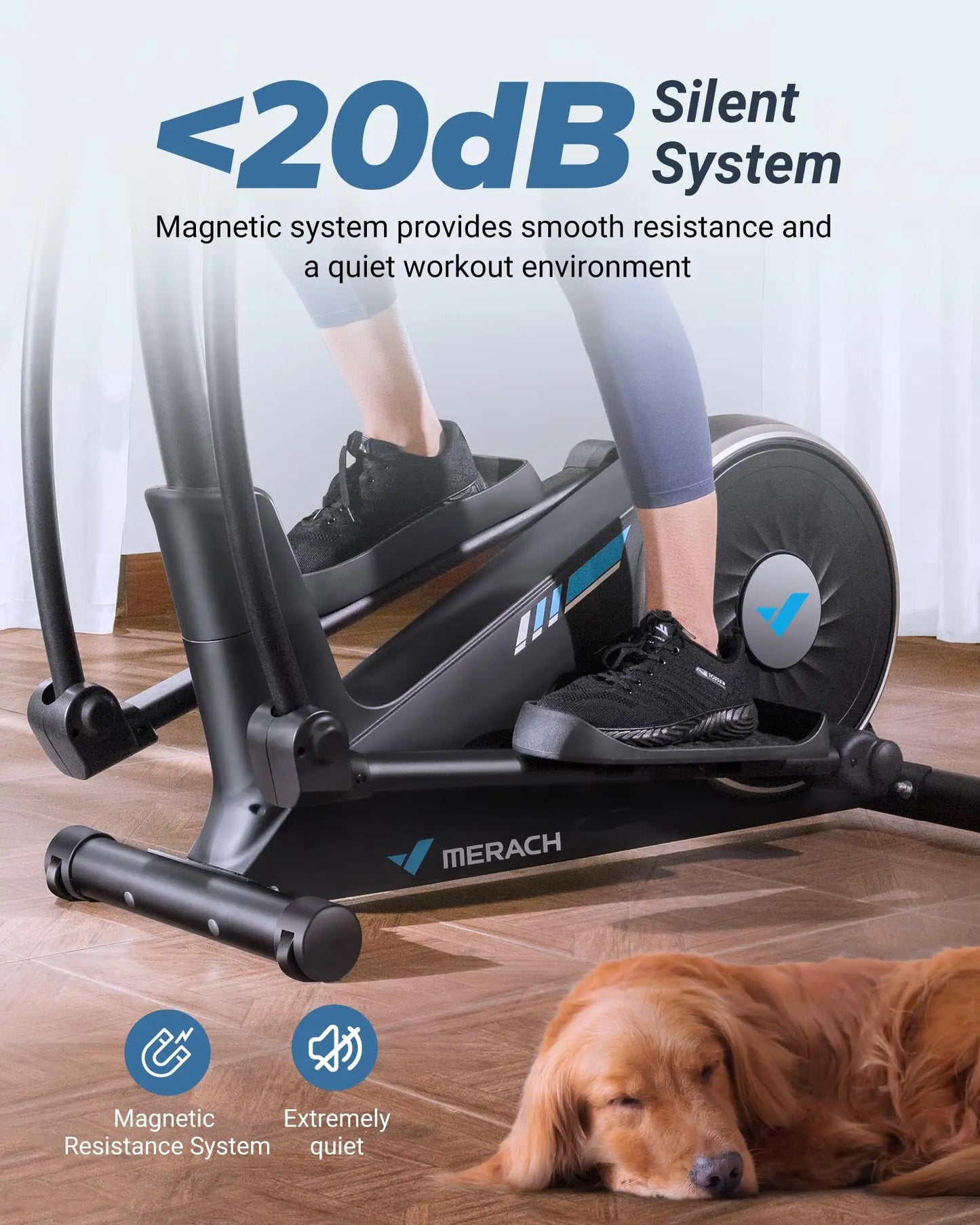 MERACH Elliptical Machine Home Hyper-Quiet Magnetic Drive