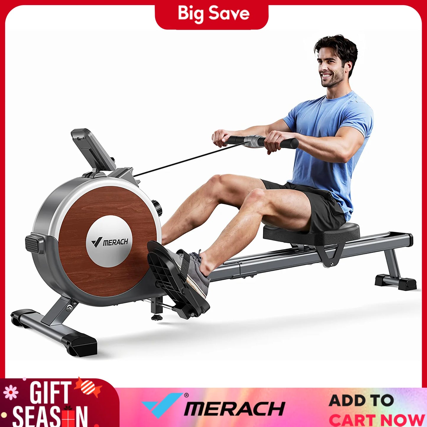MERACH Rowing Machine Magnetic Rower for Home 350lb R02