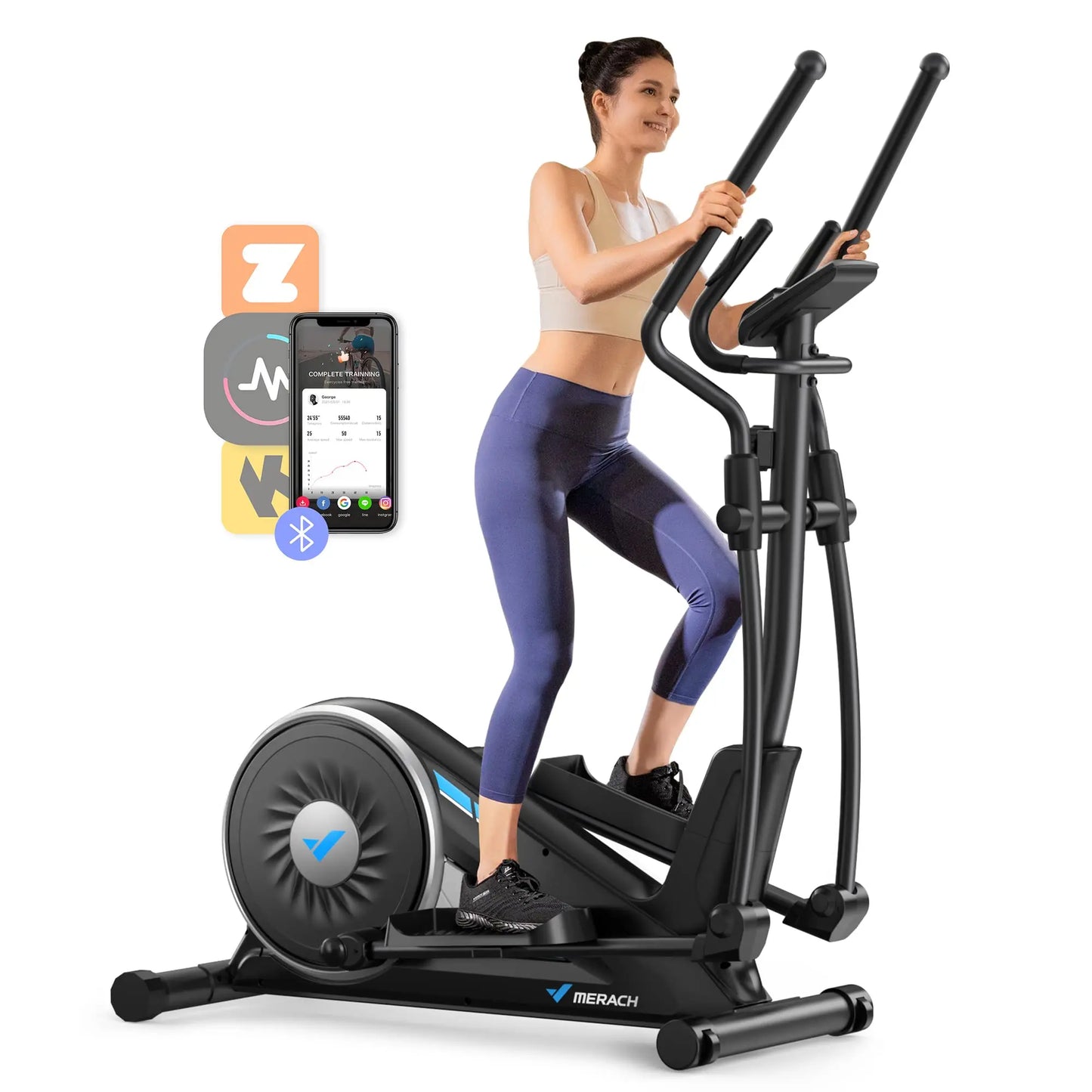 MERACH Elliptical Machine Home Hyper-Quiet Magnetic Drive
