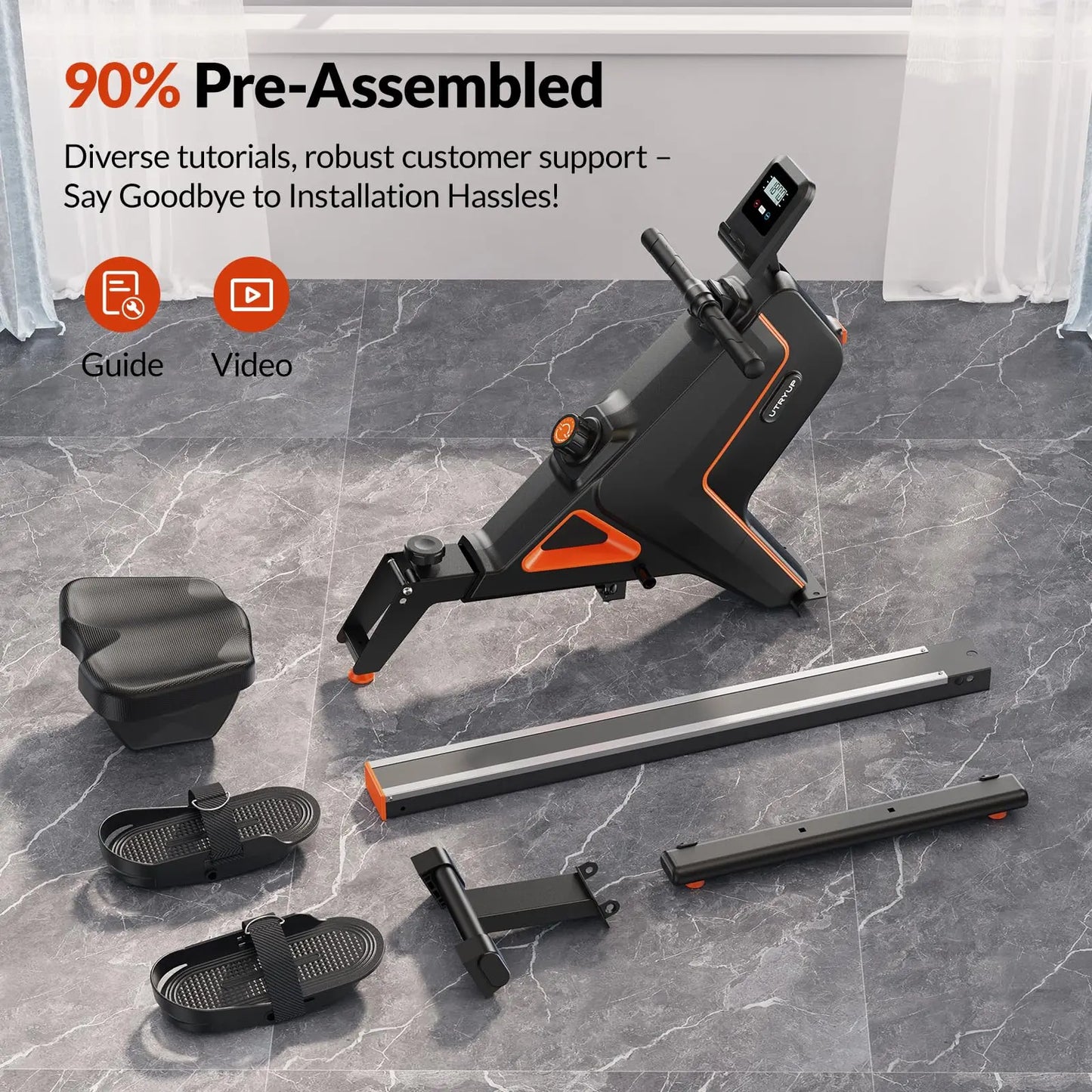 Utryup Magnetic Rowing Machine R05 Water Rower R10 16 Levels Quiet Resistance Foldable Compact Home Gym Fitness Equipment