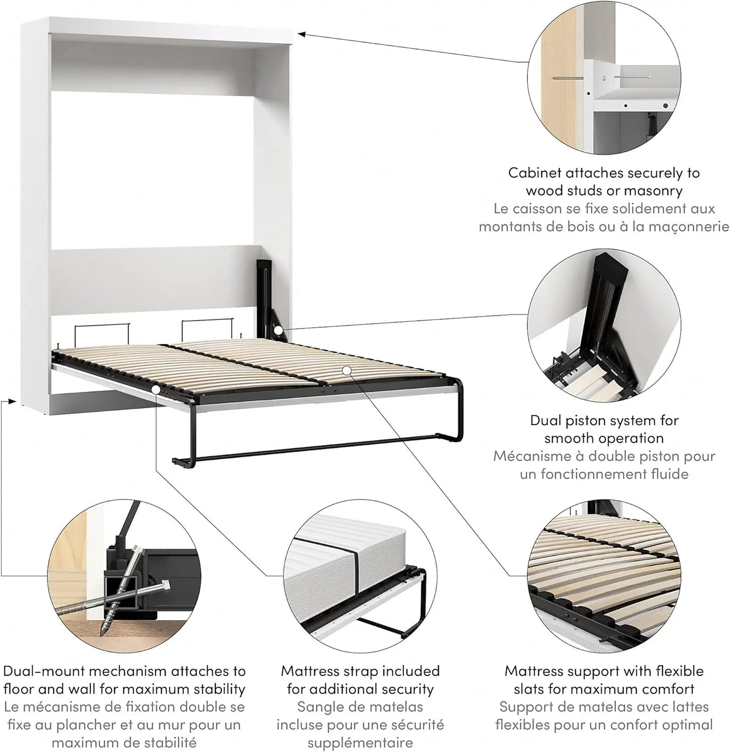 Pur Full Murphy Bed Space-Saving Sleeping Arrangement