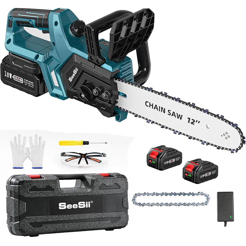 Seesii 12'' Brushless Electric Chainsaw Cordless Chain Saw