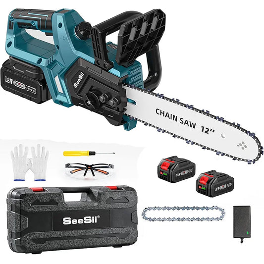 Seesii 12'' Brushless Electric Chainsaw Cordless Chain Saw