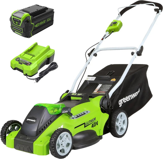 40V 16" Cordless (Push) Lawn Mower (75+ Compatible Tools) 4.0Ah Battery and Charger Included Simple Push-button Start