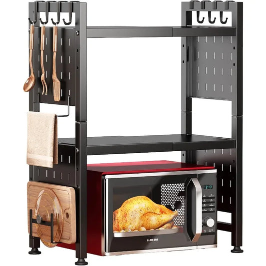 Adjustable Microwave Stand Heavy Duty 3-Tier Rack Shelf