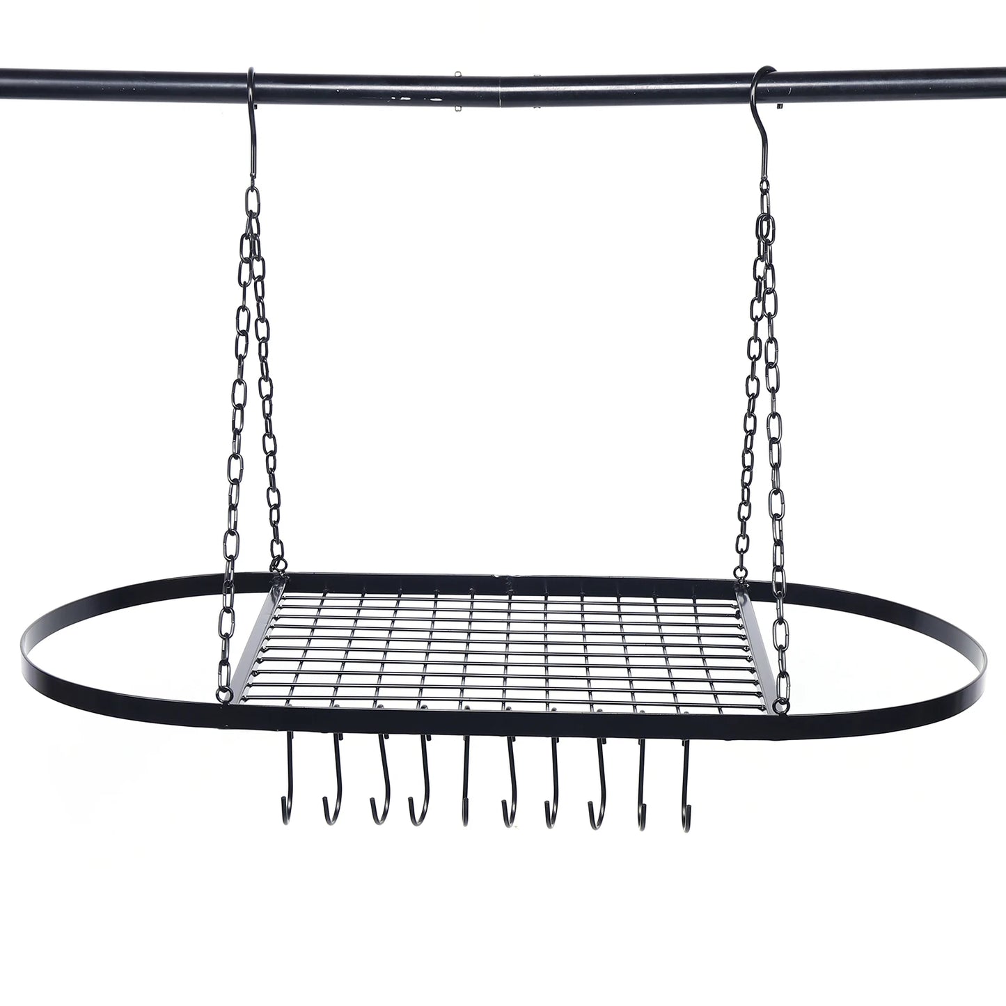 Kitchen Hanging Pot Pan Rack Holder Cookware Storage Shelf Hanger With 9 Hooks Kitchen Storage Rack Tableware Organizer