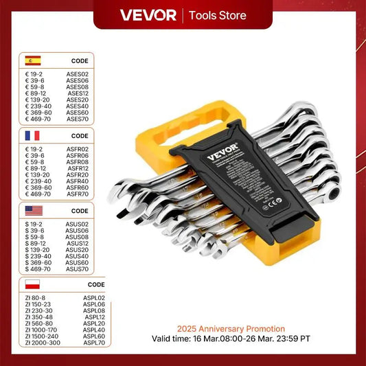 VEVOR 8/16PCs Combination Wrench Set