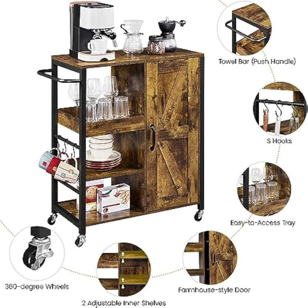 Kitchen Island Cart on Wheels.