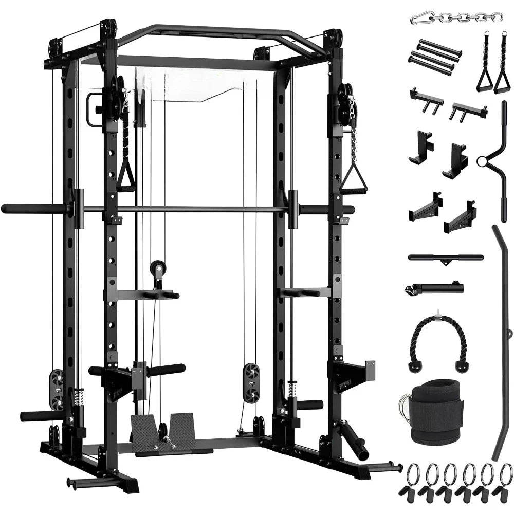Smith Machine Strength Training Squat Rack LAT Pull Down Home Gym