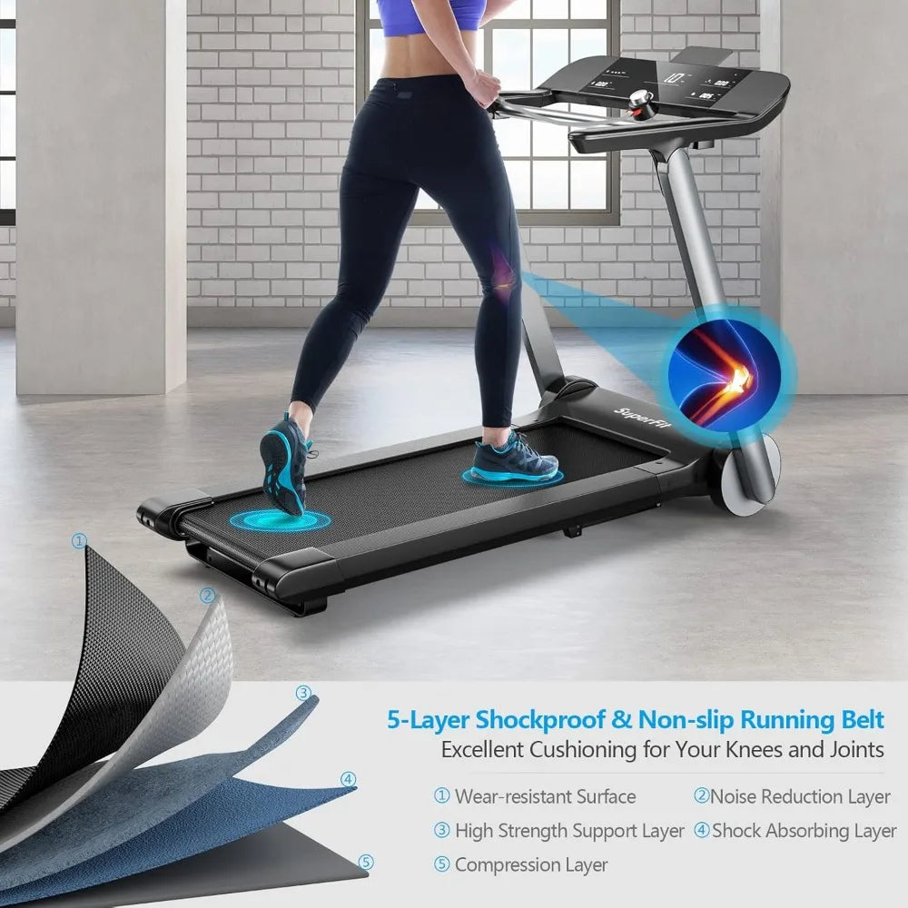 Folding Treadmill for Gym with Heart Rate Belt and Bluetooth