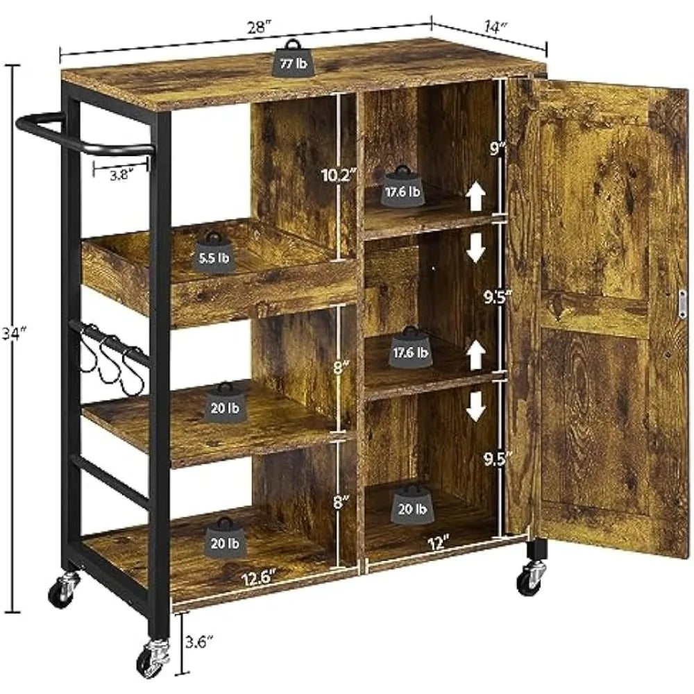 Kitchen Island Cart on Wheels.