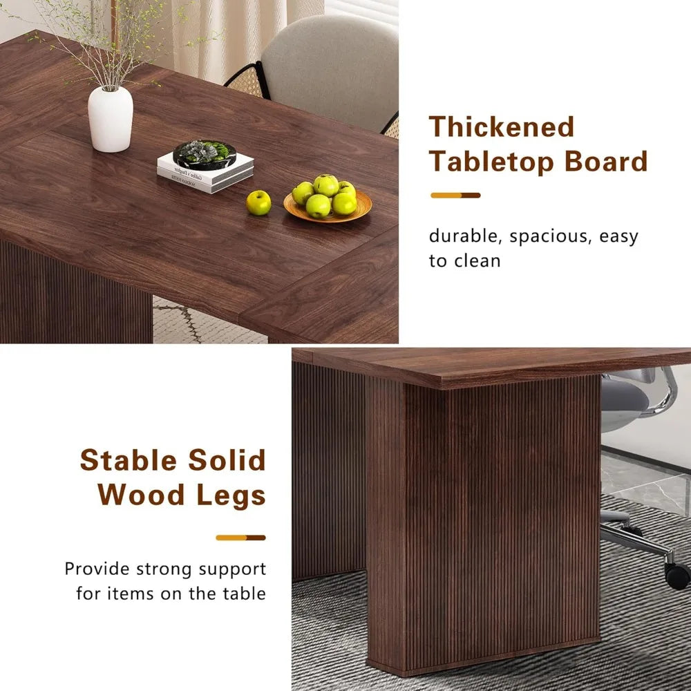78 Inch Dining Table for 6 8 10, Modern Farmhouse Rectangular Kitchen Table