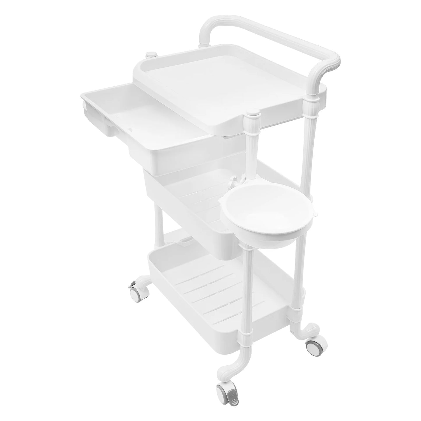 3 Tier Beauty Salon Trolley Cart Utility With Dirt Buckets
