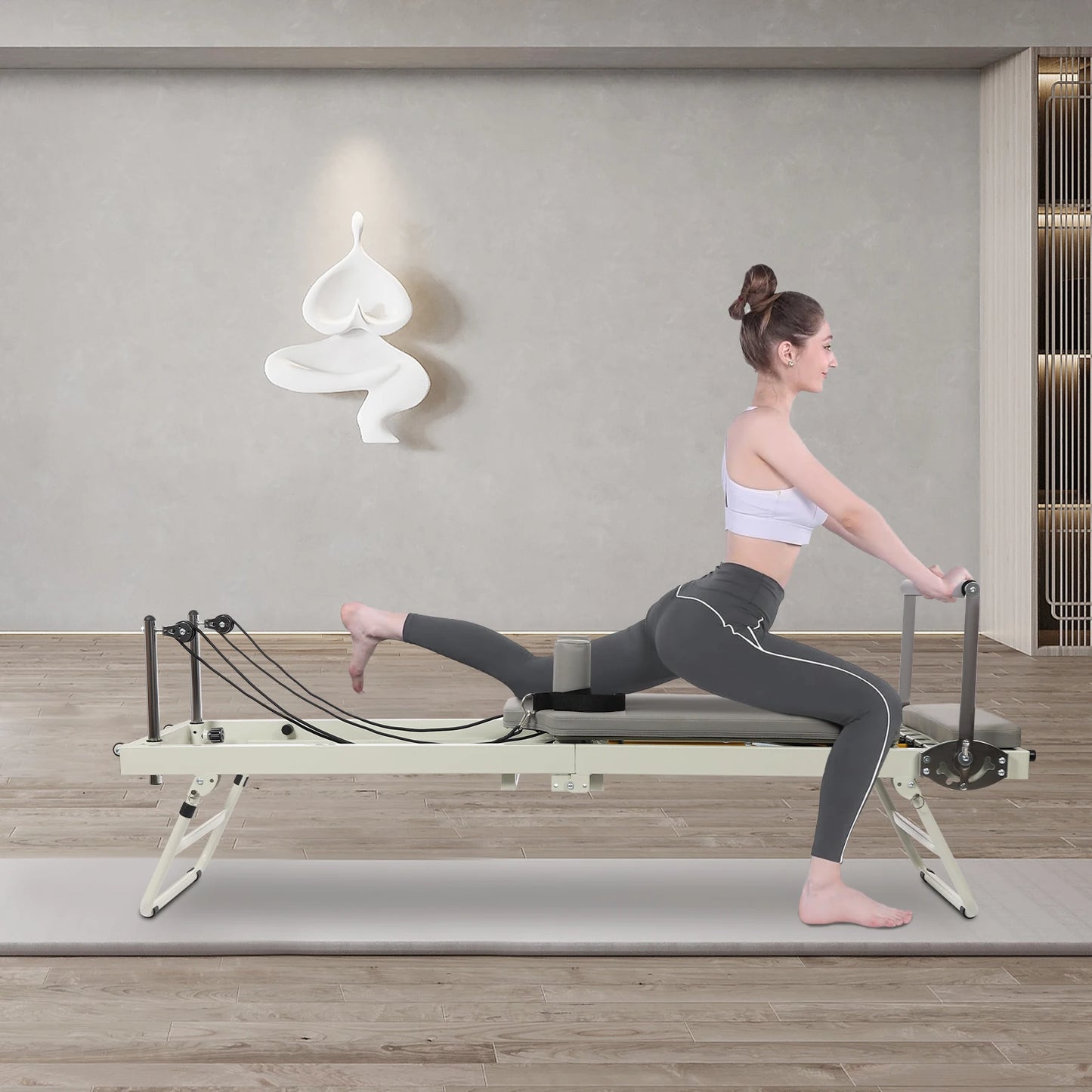 Foldable Pilates Reformer Machine Multifunctional Yoga Fitness Equipment Pilates Exercise Equipment