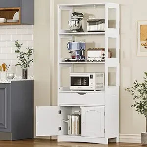 Kitchen Pantry Storage Cabinets Freestanding Tall 64''H Sideboard