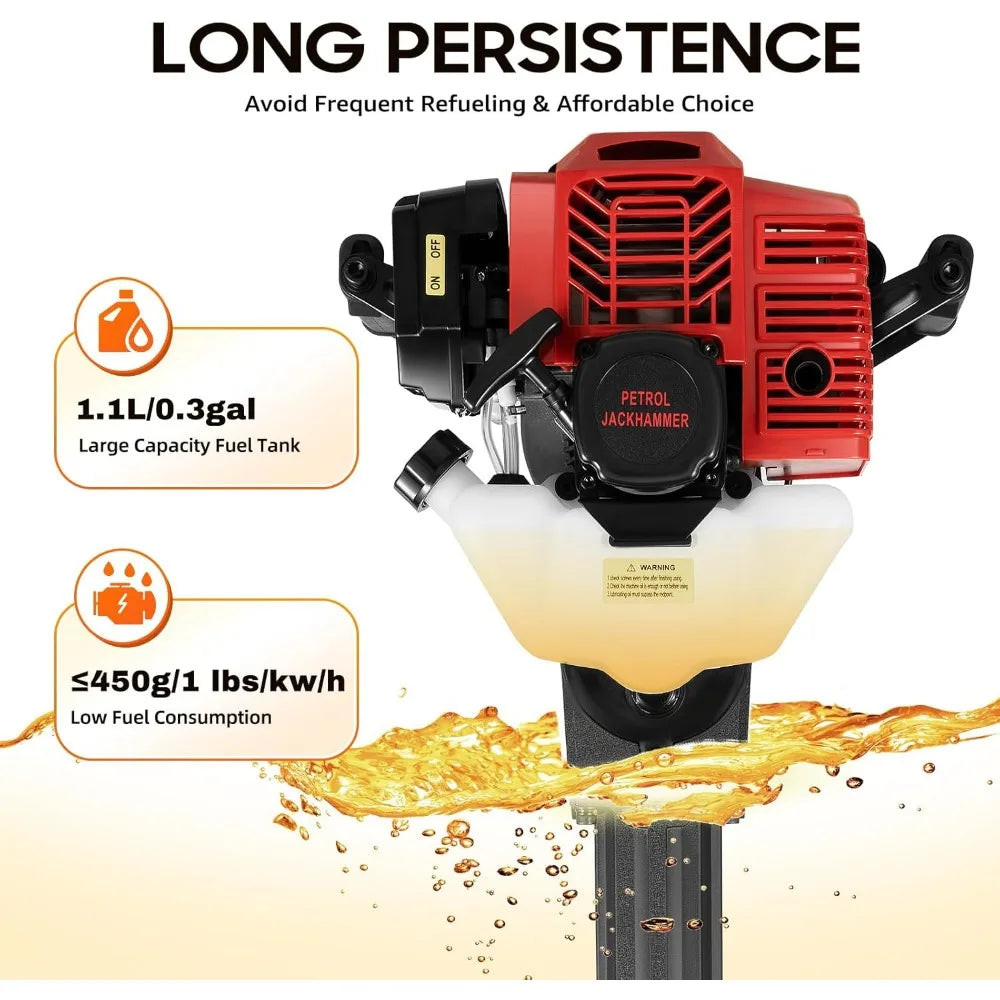 Trench Digger, 52CC 2 Stroke Gas Powered Garden Tree Digger.