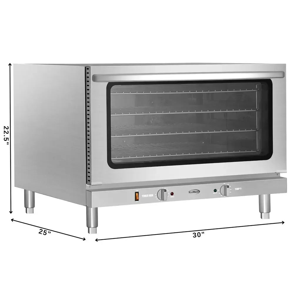 32in Commercial Countertop Convection Oven Full-Size Pans 4 Racks 3500W Powerful ETL Listed Stainless Steel Kitchen Appliance