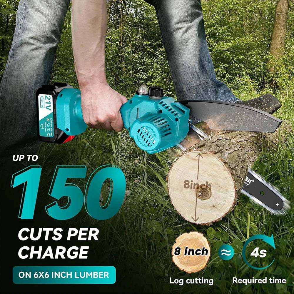 Seesii Mini 8'' Cordless Electric Chainsaw Wood Cutter, w/Lubrication Injector For Makita 18V Battery