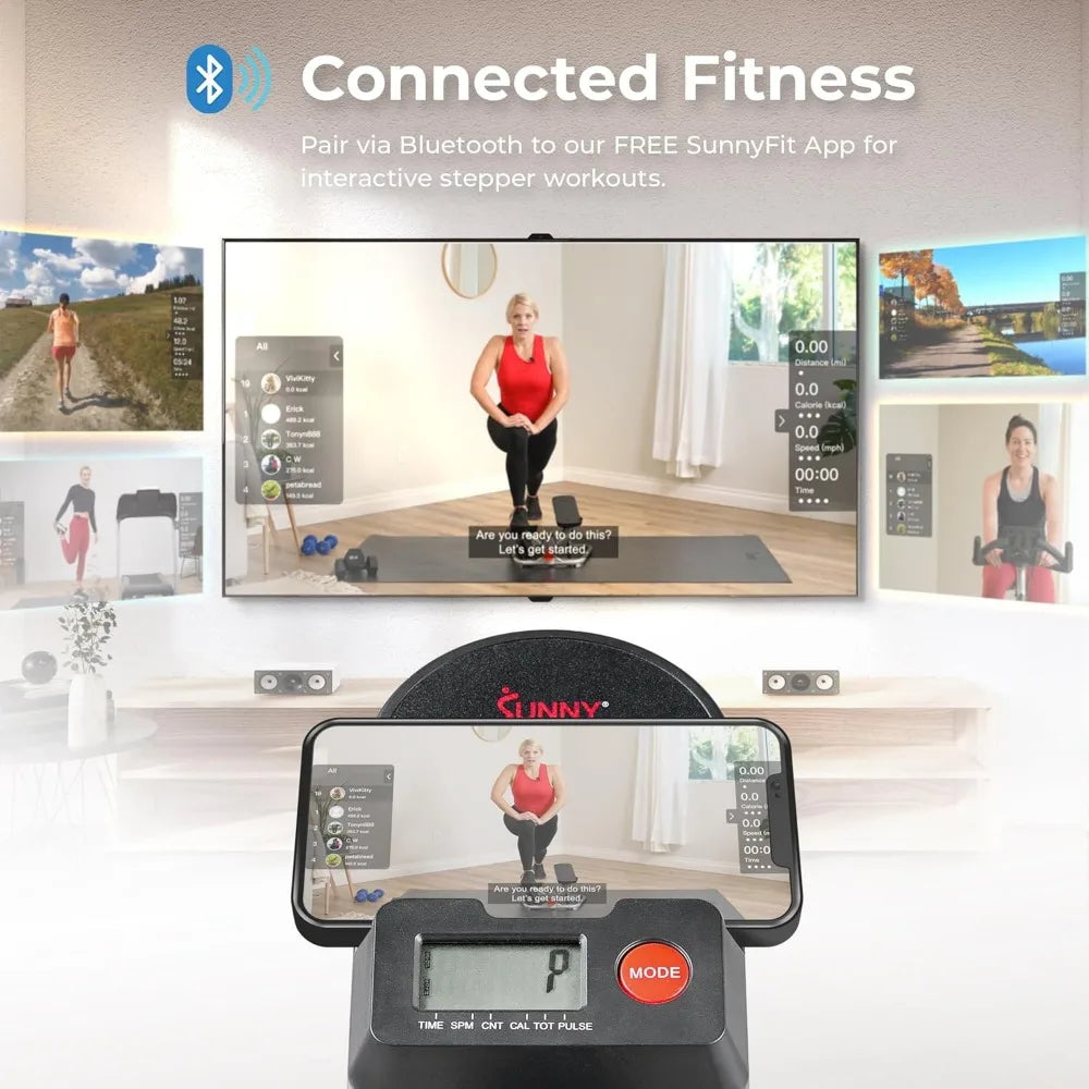 Stair Stepper w/Handlebar, Compact Height-Adjustable Machine