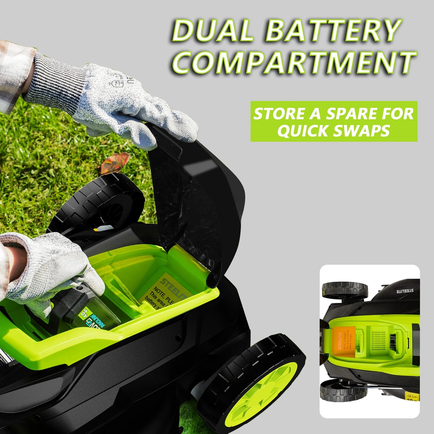 Deli 13" Electric Lawn Mower, 2-in-1 Lightweight Cordless Lawn Mower