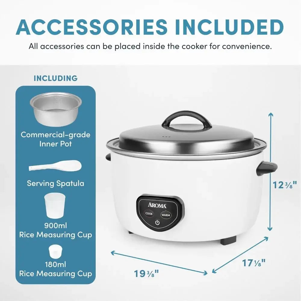 Commercial 60 Cup Rice Cooker Large Capacity Automatic Warmer Heavy Duty Electric Grain Cooker Kitchen Appliance ETL Sanitized