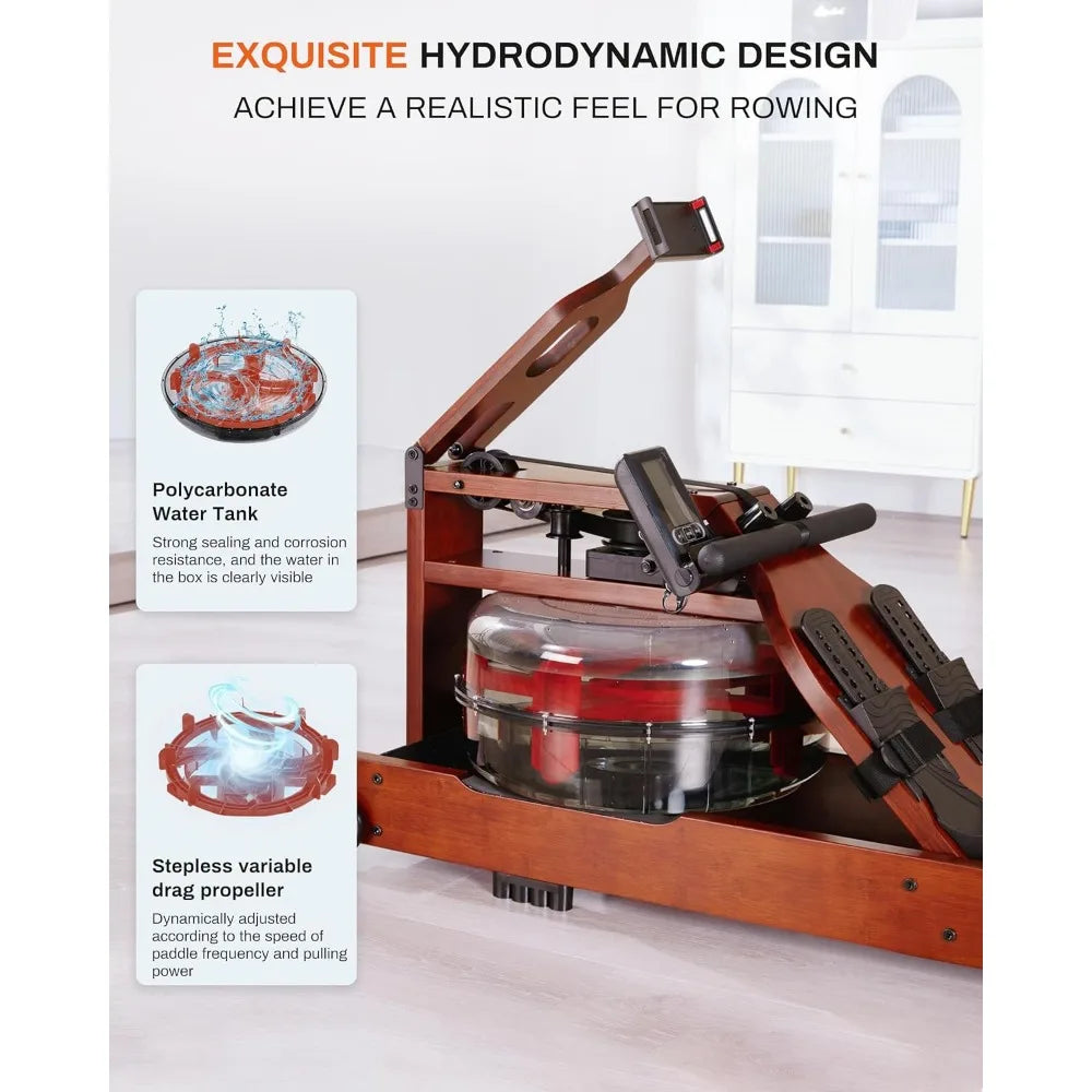 Water Rowing Machines for Home, Foldable Rower 400LBS