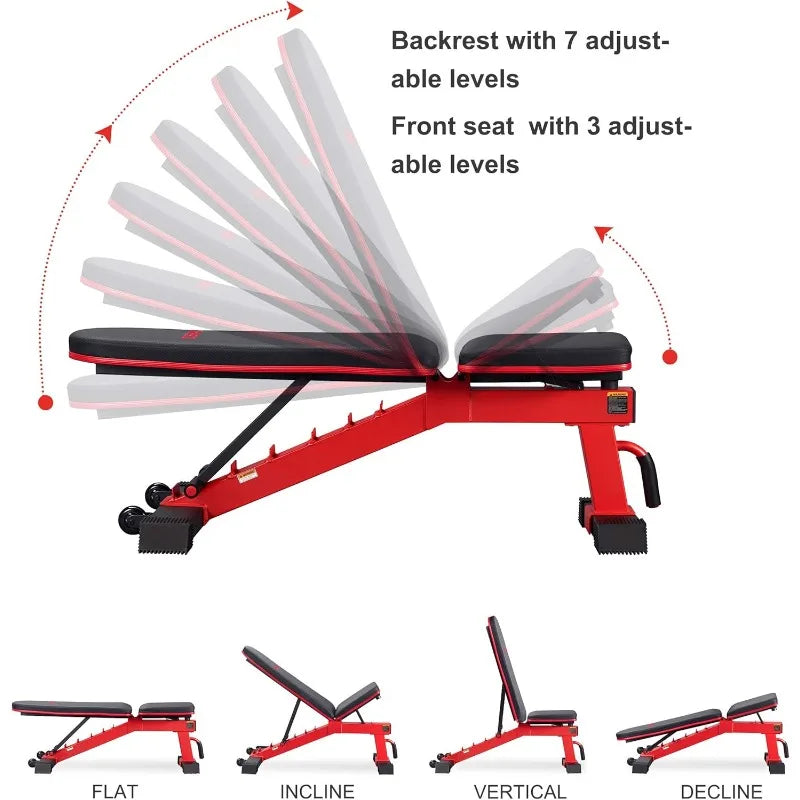 DERACY Adjustable Weight Bench for Full Body Workout